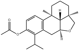 1H-Phenanthro10,1-bcfuran-8-ol, 2,3,3a,4,5a,6,10b,10c-octahydro-3a,10b-dimethyl-7-(1-methylethyl)-, acetate, (3aR,5aS,10bS,10cR)- 구조식 이미지