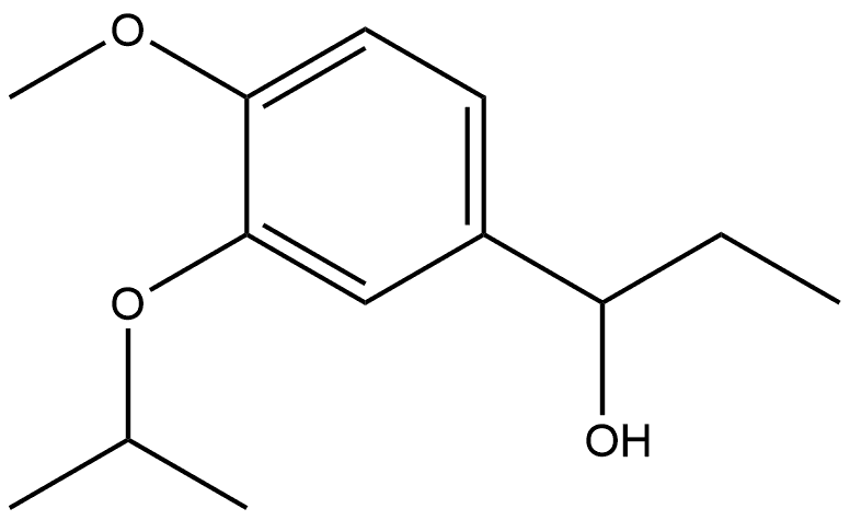 Benzenemethanol, α-ethyl-4-methoxy-3-(1-methylethoxy)- Structure