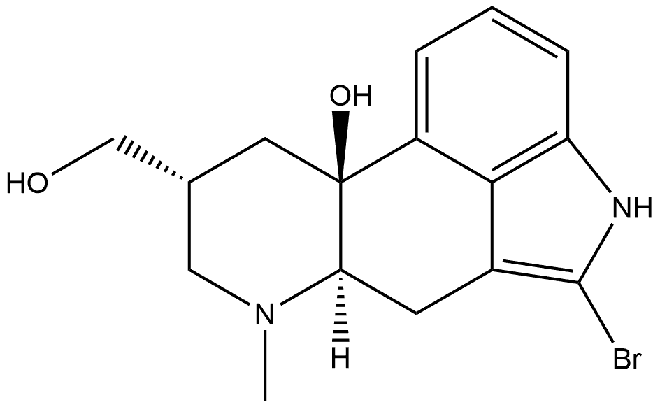 Ergoline-8-methanol, 2-bromo-10-hydroxy-6-methyl-, (8β)- (9CI) Structure