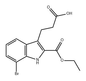 1H-Indole-3-propanoic acid, 7-bromo-2-(ethoxycarbonyl)- Structure