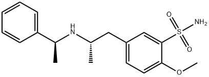 Benzenesulfonamide, 2-methoxy-5-[(2S)-2-[[(1S)-1-phenylethyl]amino]propyl]- Structure