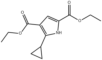 1H-Pyrrole-2,4-dicarboxylic acid, 5-cyclopropyl-, 2,4-diethyl ester Structure