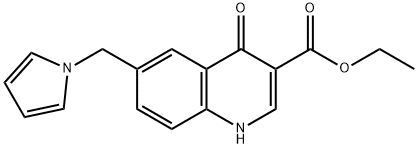 3-Quinolinecarboxylic acid, 1,4-dihydro-4-oxo-6-(1H-pyrrol-1-ylmethyl)-, ethyl ester Structure