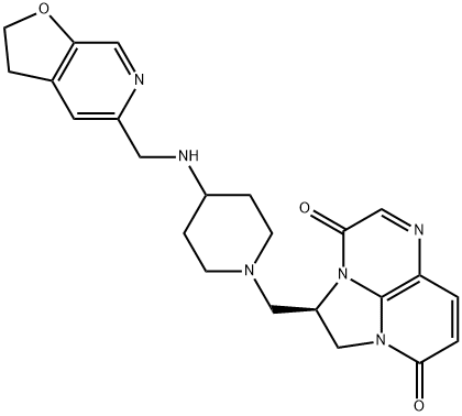 3H,8H-2a,5,8a-Triazaacenaphthylene-3,8-dione, 2-[[4-[[(2,3-dihydrofuro[2,3-c]pyridin-5-yl)methyl]amino]-1-piperidinyl]methyl]-1,2-dihydro-, (2R)- Structure
