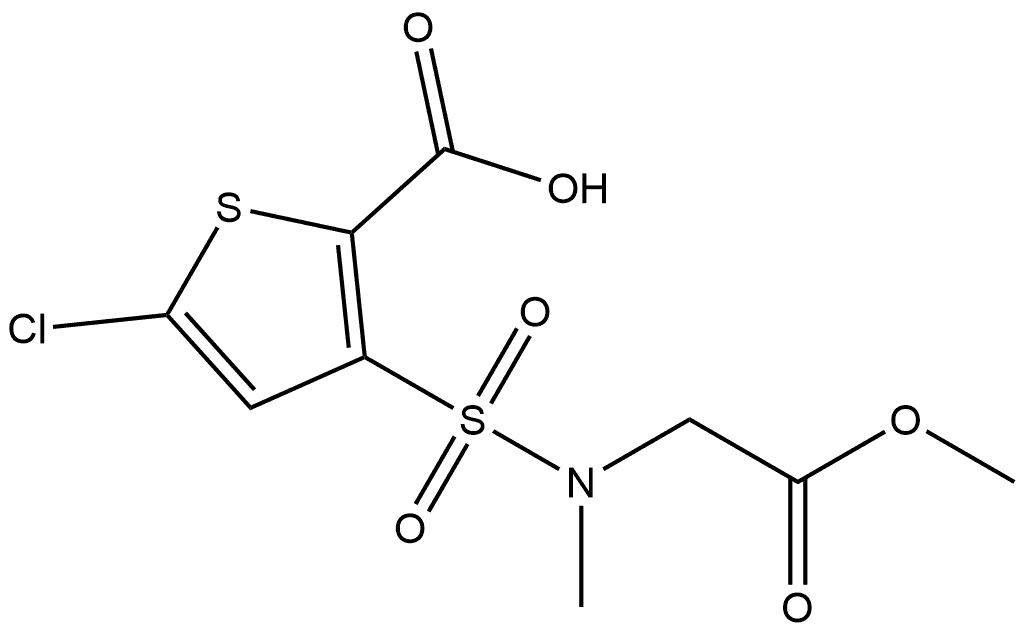 2-Thiophenecarboxylic acid, 5-chloro-3-[[(2-methoxy-2-oxoethyl)methylamino]sulfonyl]- Structure