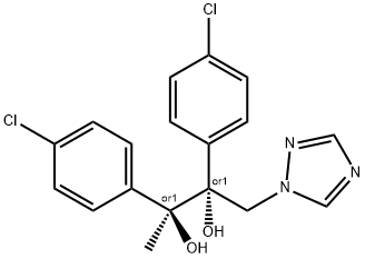 2,3-Butanediol, 2,3-bis(4-chlorophenyl)-1-(1H-1,2,4-triazol-1-yl)-, (2R,3S)-rel- 구조식 이미지
