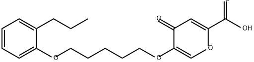 4H-Pyran-2-carboxylic acid, 4-oxo-5-[[5-(2-propylphenoxy)pentyl]oxy]- Structure