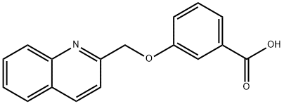 Benzoic acid, 3-(2-quinolinylmethoxy)- Structure