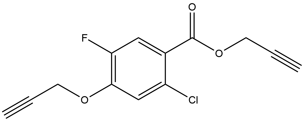 2-Propyn-1-yl 2-chloro-5-fluoro-4-(2-propyn-1-yloxy)benzoate Structure