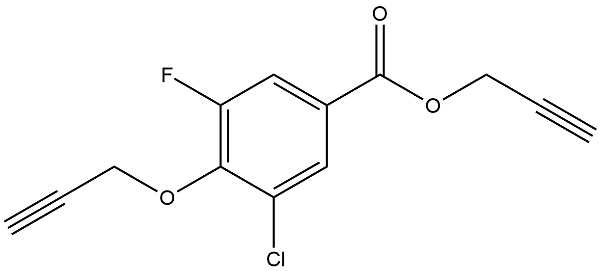 2-Propyn-1-yl 3-chloro-5-fluoro-4-(2-propyn-1-yloxy)benzoate Structure