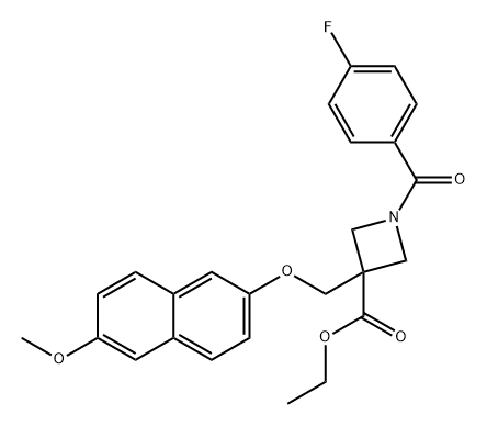 3-Azetidinecarboxylic acid, 1-(4-fluorobenzoyl)-3-[[(6-methoxy-2-naphthalenyl)oxy]methyl]-, ethyl ester
