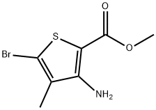 2-Thiophenecarboxylic acid, 3-amino-5-bromo-4-methyl-, methyl ester 구조식 이미지