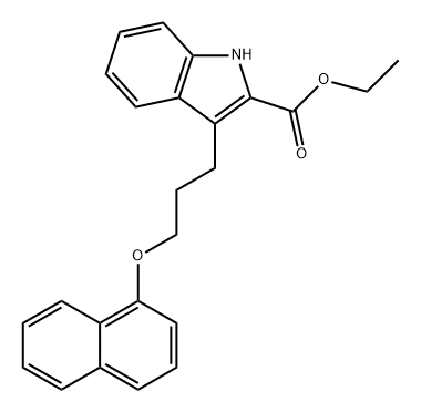 1H-Indole-2-carboxylic acid, 3-[3-(1-naphthalenyloxy)propyl]-, ethyl ester 구조식 이미지