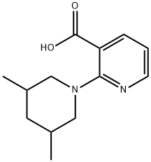 3-Pyridinecarboxylic acid, 2-(3,5-dimethyl-1-piperidinyl)- Structure