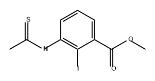 Benzoic acid, 2-iodo-3-[(1-thioxoethyl)amino]-, methyl ester Structure