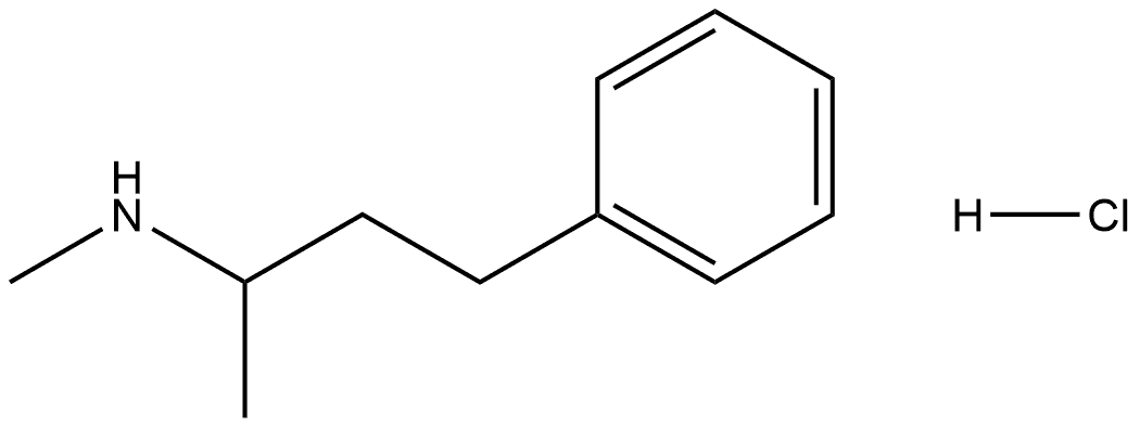 Benzenepropanamine, N,α-dimethyl-, hydrochloride (1:1) Structure