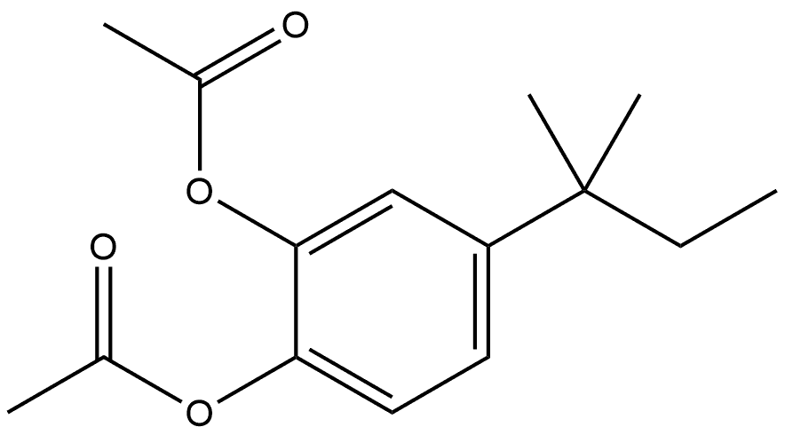 1,2-Benzenediol, 4-(1,1-dimethylpropyl)-, 1,2-diacetate Structure