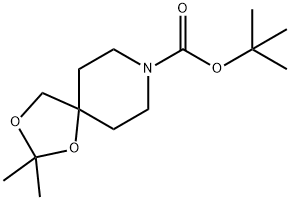 1,3-Dioxa-8-azaspiro[4.5]decane-8-carboxylic acid, 2,2-dimethyl-, 1,1-dimethylethyl ester Structure