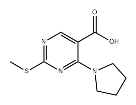 2-(methylthio)-4-(pyrrolidin-1-yl)pyrimidine-5-carboxylic acid Structure