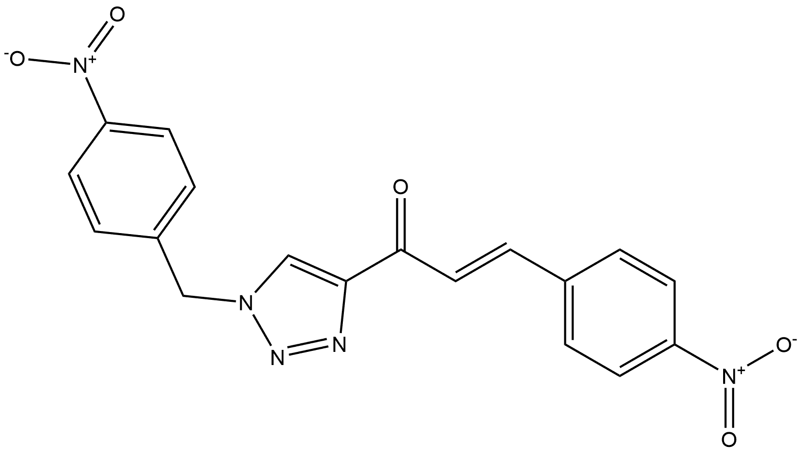 (2E)-3-(4-Nitrophenyl)-1-[1-[(4-nitrophenyl)methyl]-1H-1,2,3-triazol-4-yl]-2-propen-1-one Structure