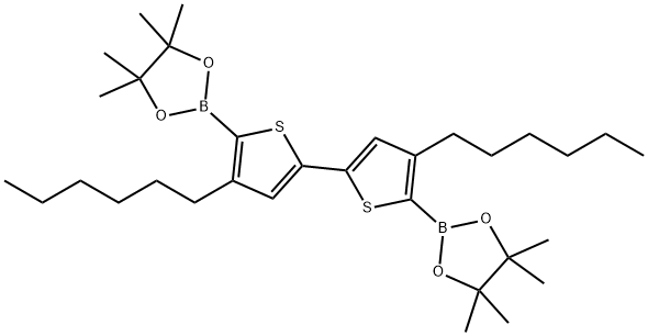 1,3,2-Dioxaborolane, 2,2'-(4,4'-dihexyl[2,2'-bithiophene]-5,5'-diyl)bis[4,4,5,5-tetramethyl- Structure