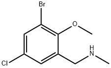 Benzenemethanamine, 3-bromo-5-chloro-2-methoxy-N-methyl- Structure