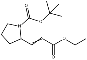 1-Pyrrolidinecarboxylic acid, 2-(3-ethoxy-3-oxo-1-propen-1-yl)-, 1,1-dimethylethyl ester Structure