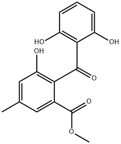 Benzoic acid, 2-(2,6-dihydroxybenzoyl)-3-hydroxy-5-methyl-, methyl ester Structure