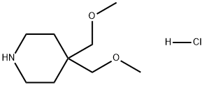 Piperidine, 4,4-bis(methoxymethyl)-, hydrochloride (1:1) Structure