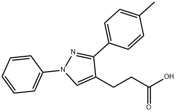 JR-6874, 3-(1-Phenyl-3-p-tolyl-1H-pyrazol-4-yl)propanoic acid, 97% 구조식 이미지