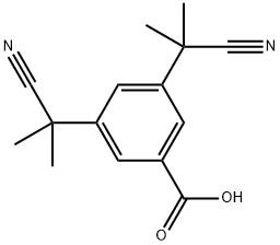 Benzoic acid, 3,5-bis(1-cyano-1-methylethyl)- Structure