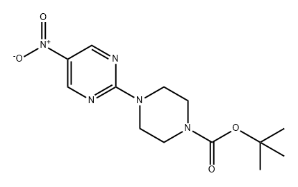 1-Piperazinecarboxylic acid, 4-(5-nitro-2-pyrimidinyl)-, 1,1-dimethylethyl ester Structure