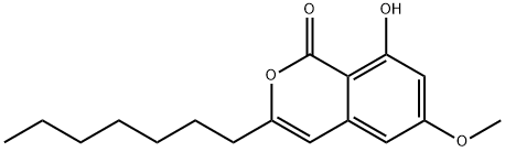 1H-2-Benzopyran-1-one, 3-heptyl-8-hydroxy-6-methoxy- 구조식 이미지