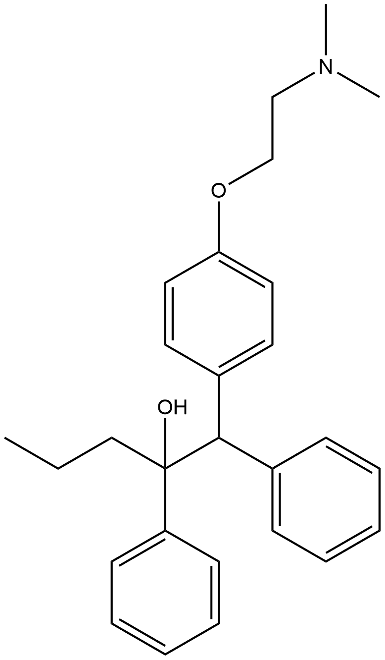 4-[2-(Dimethylamino)ethoxy]-α,β-diphenyl-α-propylbenzeneethanol Structure