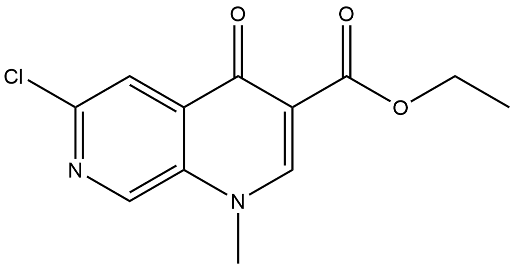 Ethyl 6-chloro-1,4-dihydro-1-methyl-4-oxo-1,7-naphthyridine-3-carboxylate 구조식 이미지