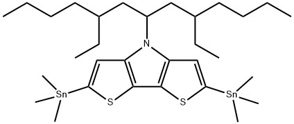 4H-Dithieno[3,2-b:2',3'-d]pyrrole, 4-[3-ethyl-1-(2-ethylhexyl)heptyl]-2,6-bis(trimethylstannyl)- Structure