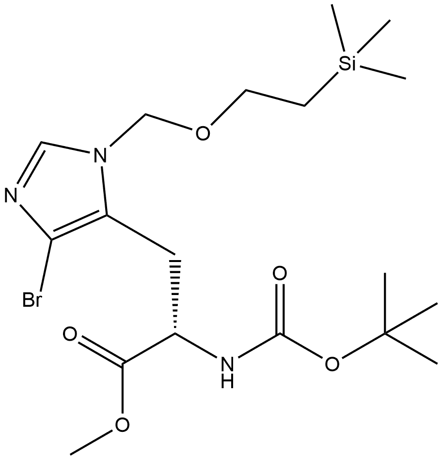 methyl (2S)-3-(4-bromo-1-{[2-(trimethylsilyl)ethoxy]methyl}-1H-imidazol-5-yl)-2-{[(tert-butoxy)carbonyl]amino}propanoate Structure