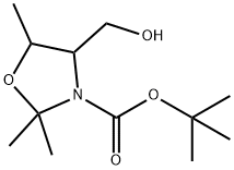 3-Oxazolidinecarboxylic acid, 4-(hydroxymethyl)-2,2,5-trimethyl-, 1,1-dimethylethyl ester Structure