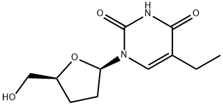 2,4(1H,3H)-Pyrimidinedione, 5-ethyl-1-[(2R,5S)-tetrahydro-5-(hydroxymethyl)-2-furanyl]- Structure