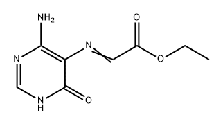 Acetic acid, 2-[(4-amino-1,6-dihydro-6-oxo-5-pyrimidinyl)imino]-, ethyl ester 구조식 이미지
