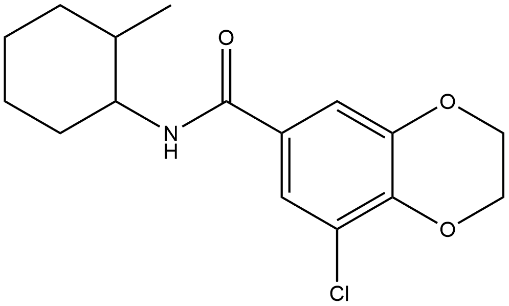 8-Chloro-2,3-dihydro-N-(2-methylcyclohexyl)-1,4-benzodioxin-6-carboxamide Structure