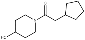 Ethanone, 2-cyclopentyl-1-(4-hydroxy-1-piperidinyl)- Structure