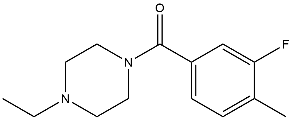 (4-Ethyl-1-piperazinyl)(3-fluoro-4-methylphenyl)methanone Structure