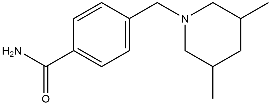 4-[(3,5-Dimethyl-1-piperidinyl)methyl]benzamide Structure