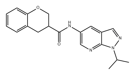 2H-1-Benzopyran-3-carboxamide, 3,4-dihydro-N-[1-(1-methylethyl)-1H-pyrazolo[3,4-b]pyridin-5-yl]- Structure