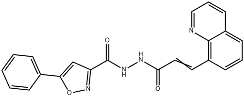 5-Phenyl-3-isoxazolecarboxylic acid 2-[1-oxo-3-(8-quinolinyl)-2-propen-1-yl]hydrazide Structure