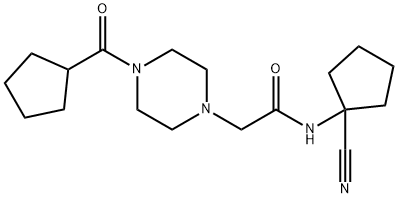 N-(1-cyanocyclopentyl)-2-(4-cyclopentanecarbon ylpiperazin-1-yl)acetamide Structure