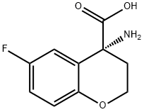 2H-1-Benzopyran-4-carboxylic acid, 4-amino-6-fluoro-3,4-dihydro-, (R)- (9CI) Structure