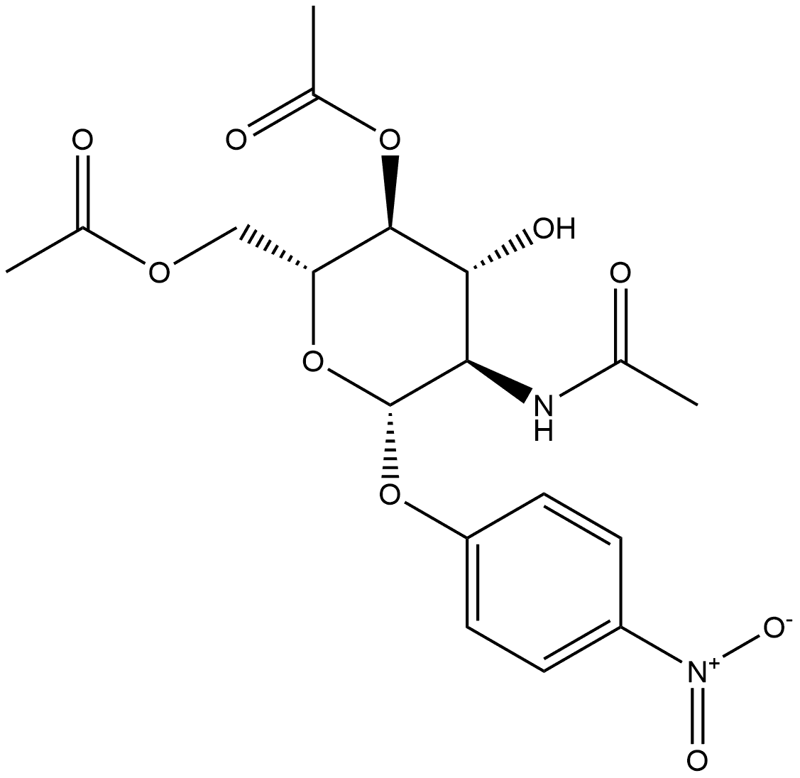 β-D-Glucopyranoside, 4-nitrophenyl 2-(acetylamino)-2-deoxy-, 4,6-diacetate 구조식 이미지