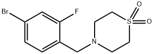 Thiomorpholine, 4-[(4-bromo-2-fluorophenyl)methyl]-, 1,1-dioxide Structure